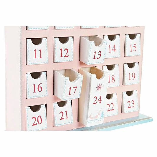 Calendario Dell'avvento Dkd Home Decor Legno Casa (27 X 7 X 40 Cm) (2 Unità)