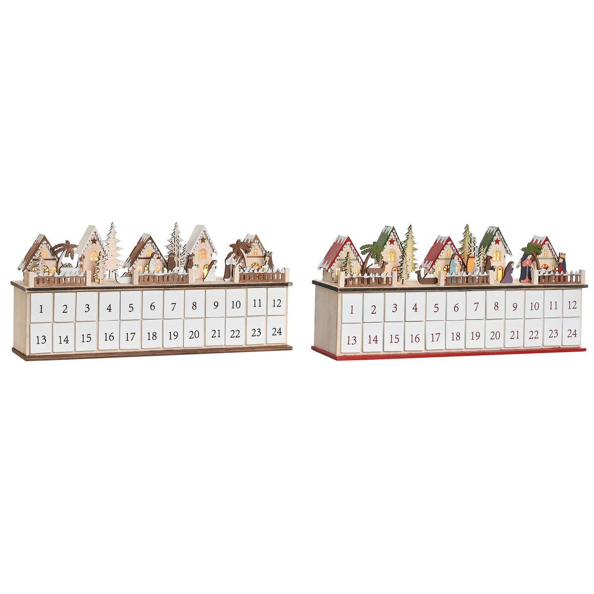 Calendario Dell'avvento Dkd Home Decor Legno 45 X 11 X 23 Cm (2 Unità)