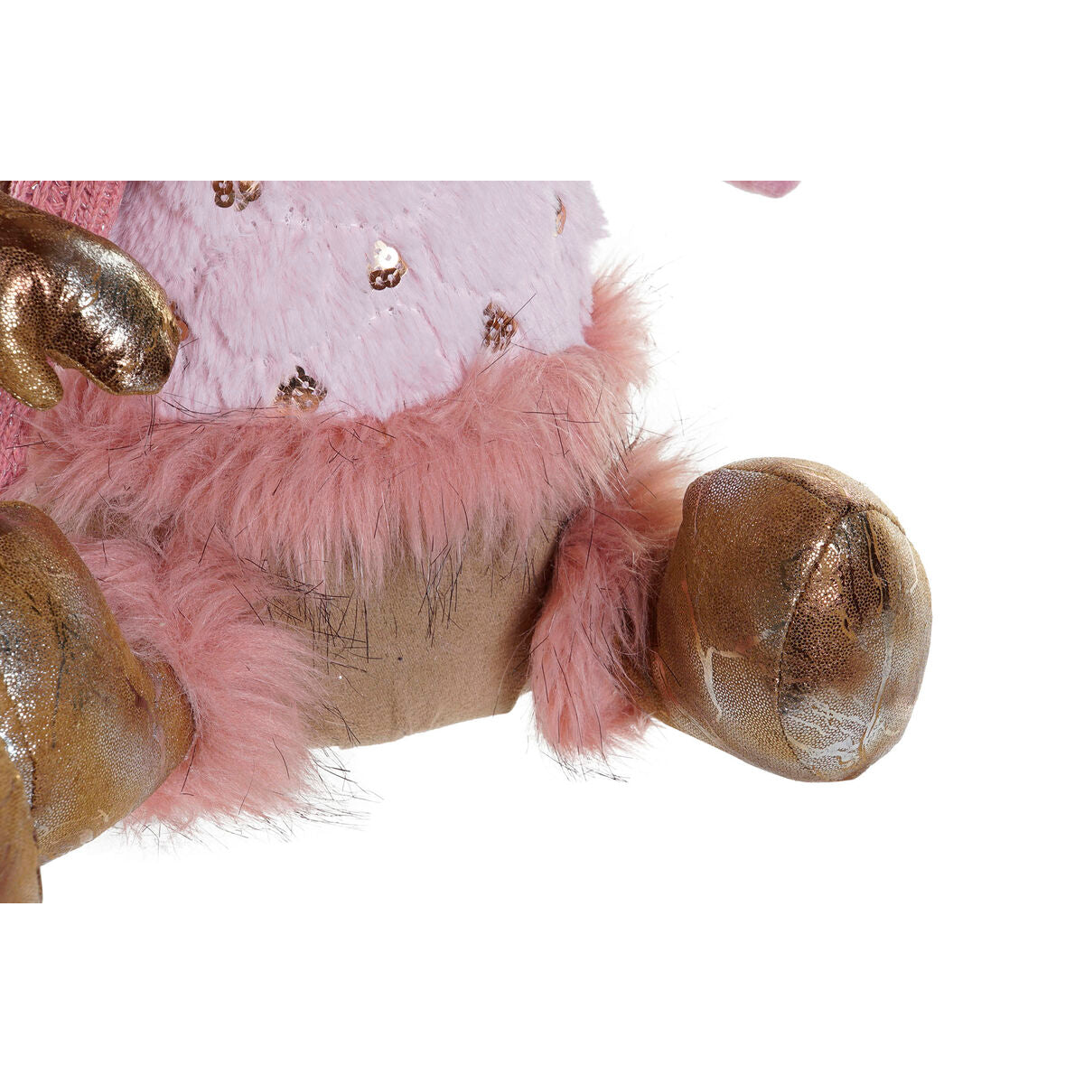 Decorazione Natalizia DKD Home Decor Marrone Rosa Dorato Renna 27 x 16 x 42 cm (2 Unità)