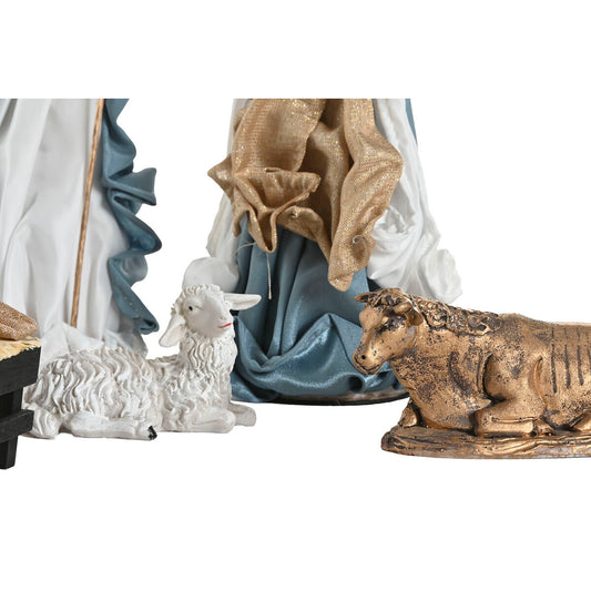 Presepe di Natale Home ESPRIT Azzurro Bianco 20 x 15 x 30 cm (9 Pezzi)