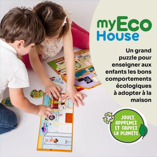 Giochi educativi - GEOMAG - La mia Eco Casa - Metodo Montessori - Costruzione di case - Sensibilizzazione ambientale