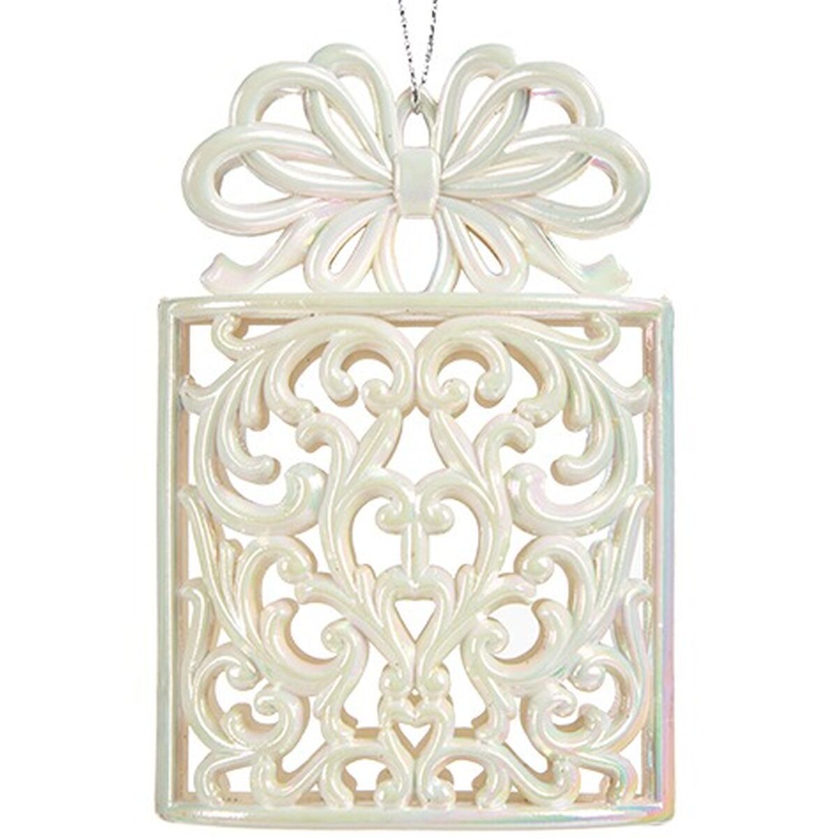 Decorazione Natalizia Krist+ Madreperla Plastica Porporina Pacco Regalo 7,4 x 11,5 x 4 cm (24 Unità)