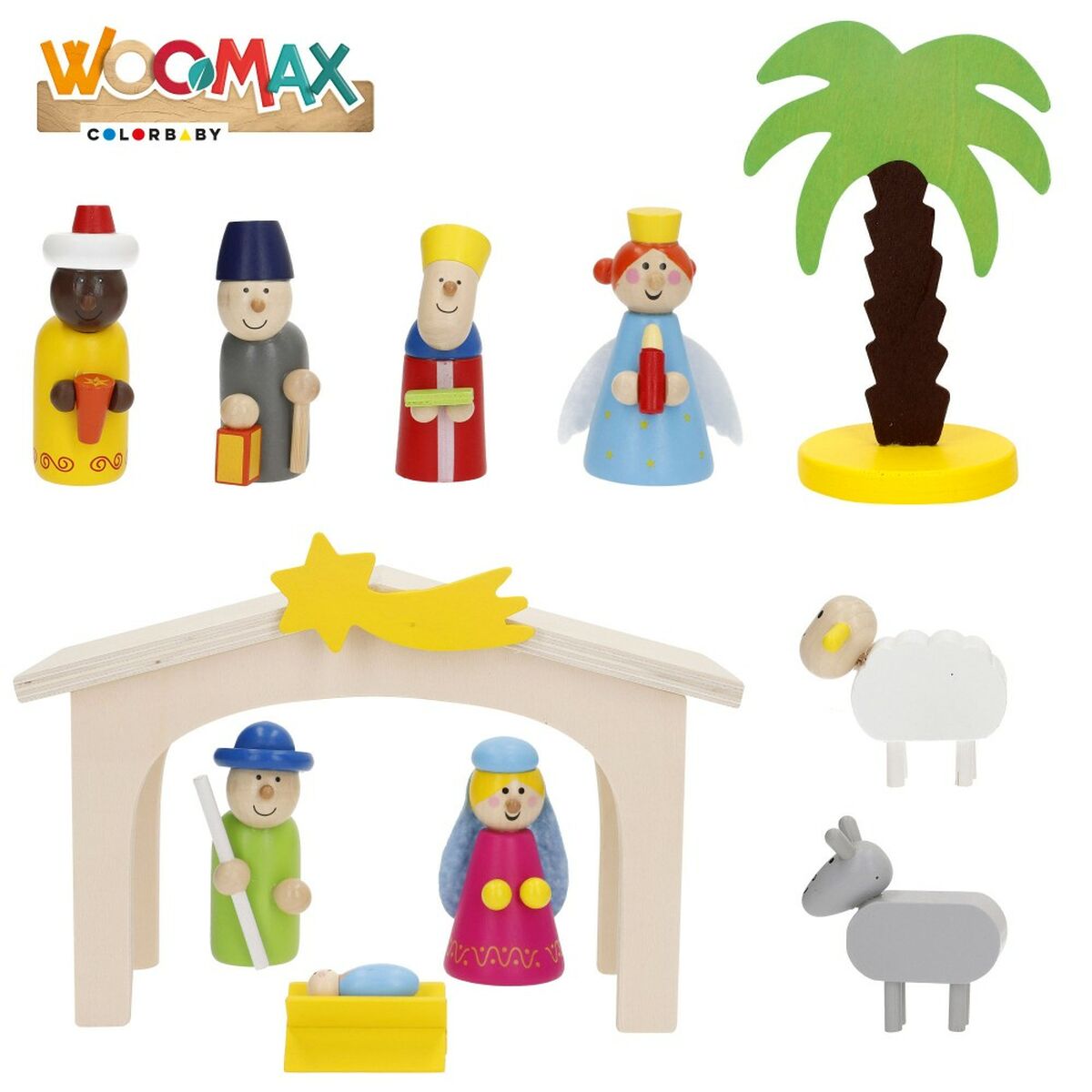 Presepe di Natale Woomax Legno plywood 23 x 16 x 11 cm (4 Unità)