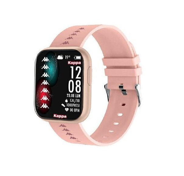 Orologio Smartwatch Kappa KW-S003 - Orologio Unisex - Cassa Squadrata In Alluminio - Android/ios - Cinturino In Silicone Rosa