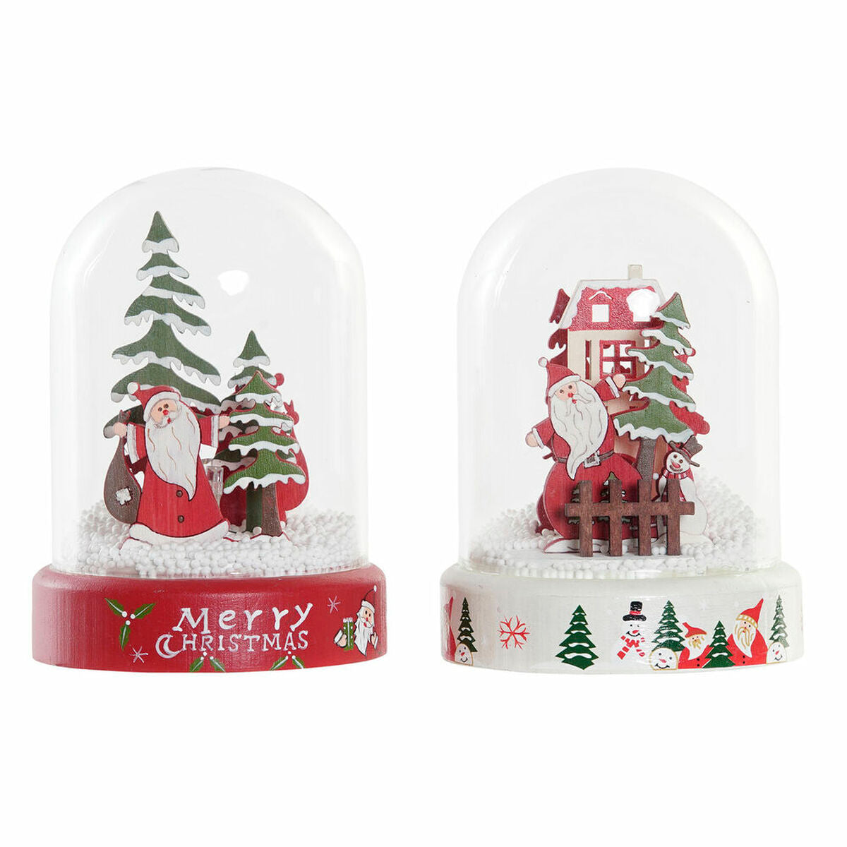Decorazione Natalizia DKD Home Decor Resina Vetro Babbo Natale (2 pcs) (9 x 9 x 11 cm)