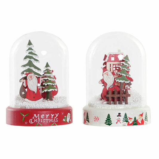 Decorazione Natalizia DKD Home Decor Resina Vetro Babbo Natale (2 pcs) (9 x 9 x 11 cm)