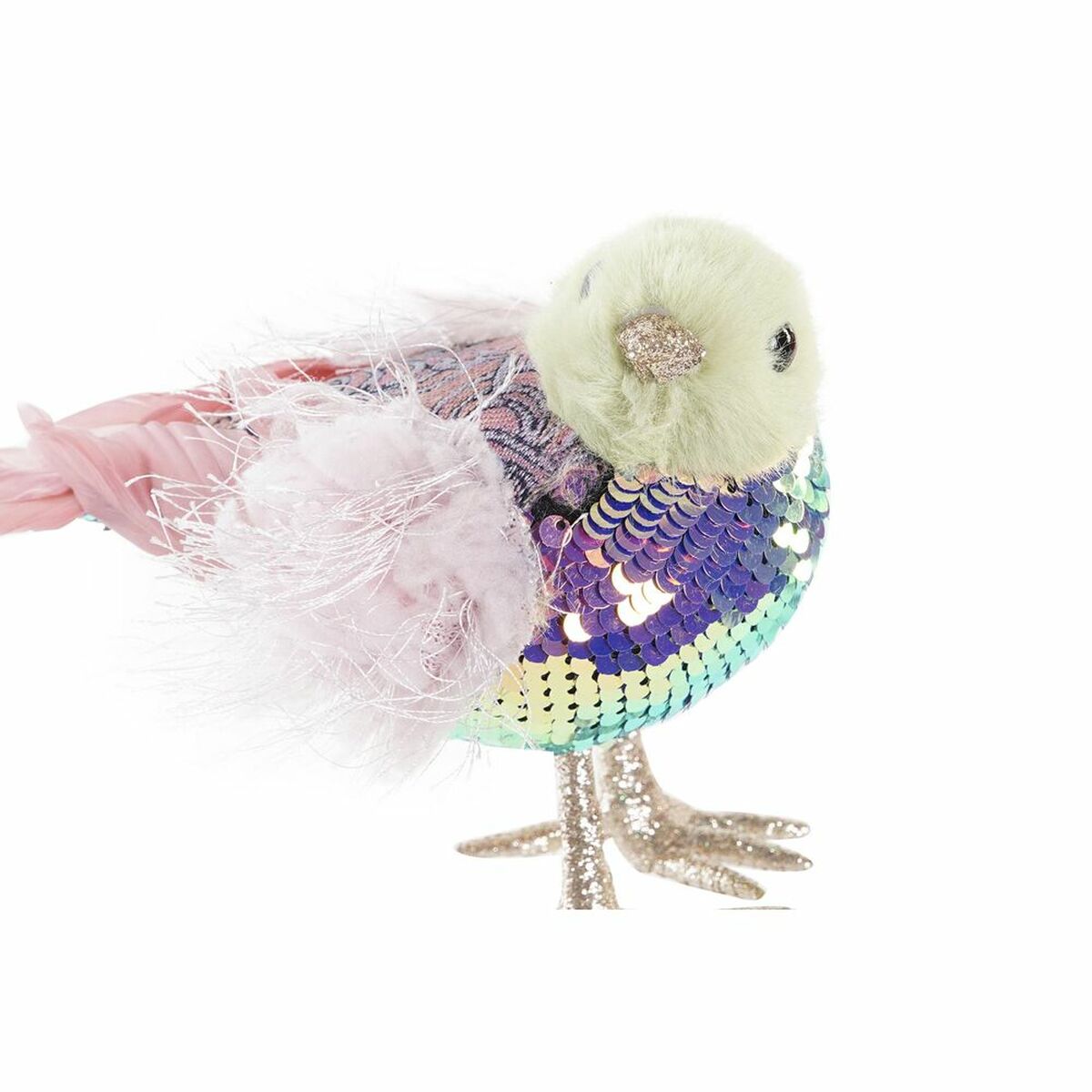 Decorazione Natalizia DKD Home Decor Poliestere Uccello (18 x 8 x 13 cm) (3) (3 Unità)