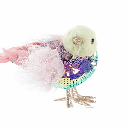 Decorazione Natalizia DKD Home Decor Poliestere Uccello (18 x 8 x 13 cm) (3) (3 Unità)