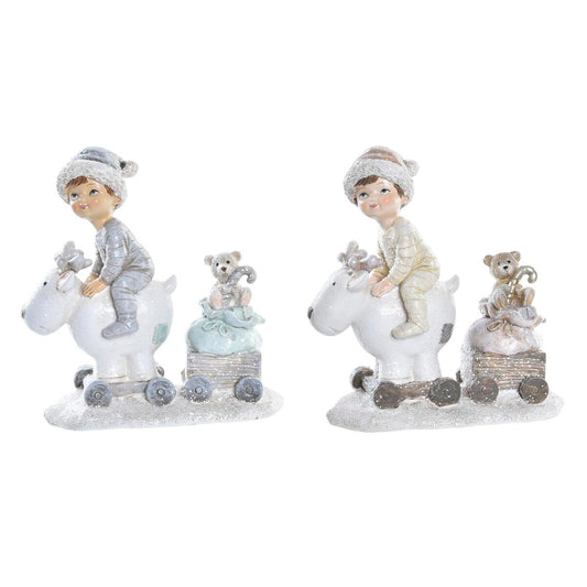 Decorazione Natalizia DKD Home Decor Resina Bambini (13 x 6 x 13,5 cm) (2 Unità)