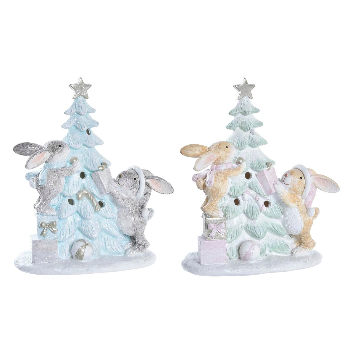 Decorazione Natalizia DKD Home Decor Albero Resina (13,5 x 8 x 16 cm) (2 Unità)