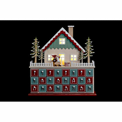 Calendario Dell'avvento Dkd Home Decor Legno Casa (32 X 8 X 33 Cm) (2 Unità)