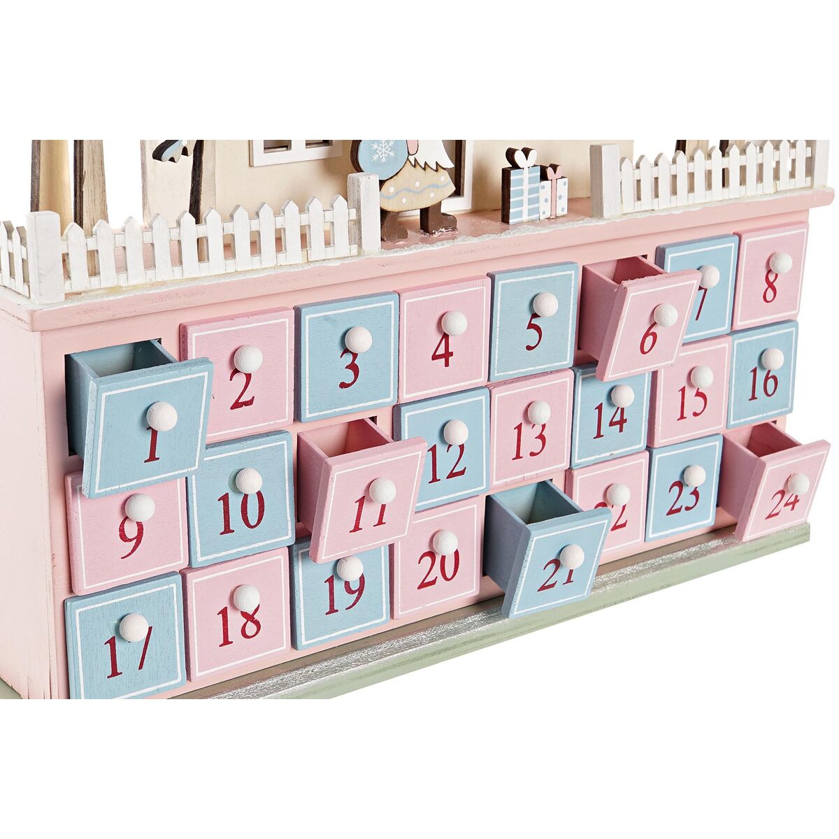 Calendario Dell'avvento Dkd Home Decor Legno Casa (32 X 8 X 33 Cm) (2 Unità)