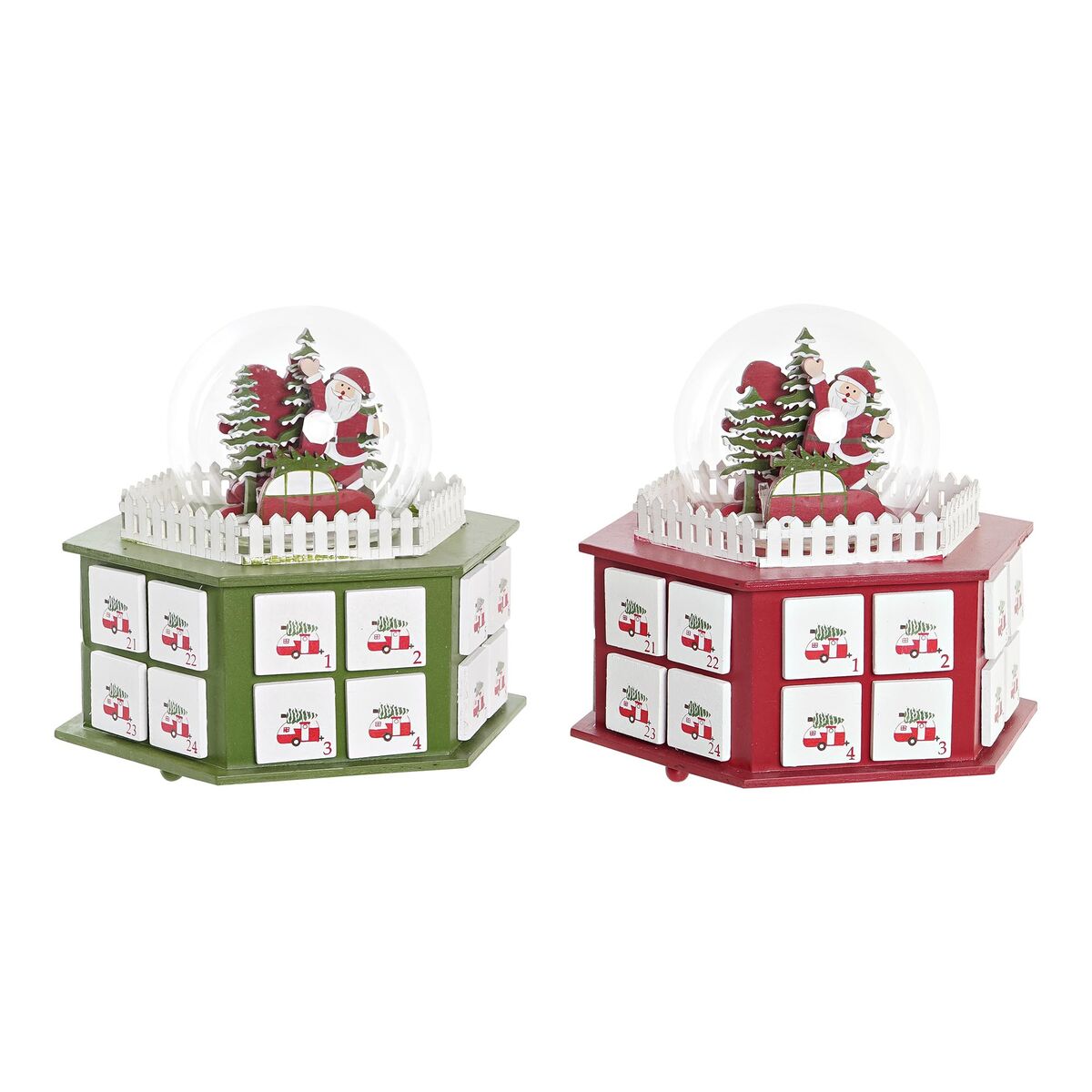 Calendario Dell'avvento Dkd Home Decor Legno (22 X 19 X 20 Cm) (2 Unità)