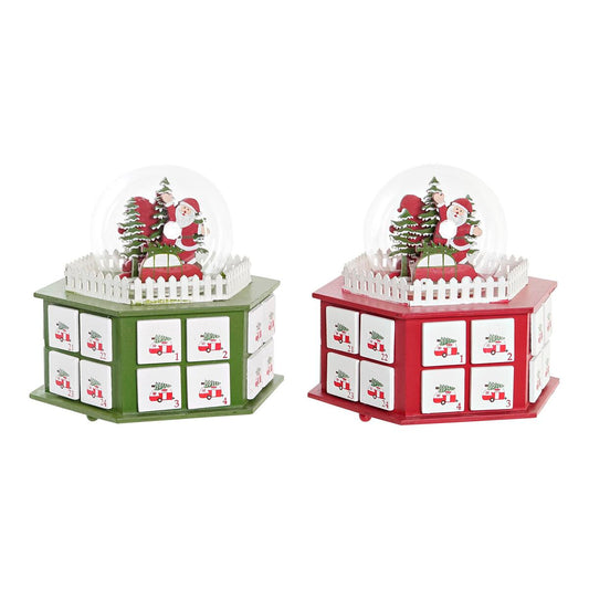 Calendario Dell'avvento Dkd Home Decor Legno (22 X 19 X 20 Cm) (2 Unità)