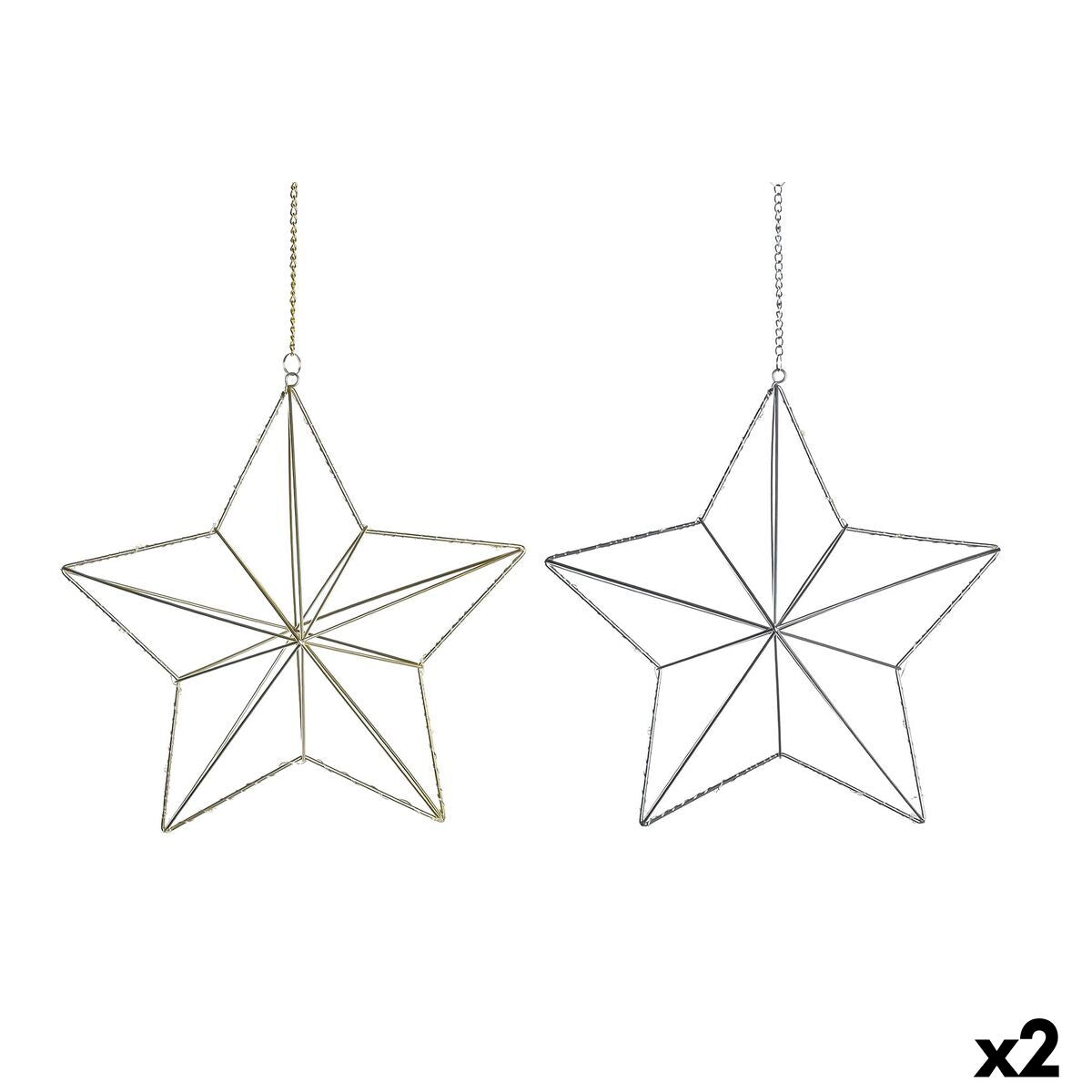 Decorazione Natalizia DKD Home Decor Metallo Stella (2 Unità) (30 x 11 x 30 cm)