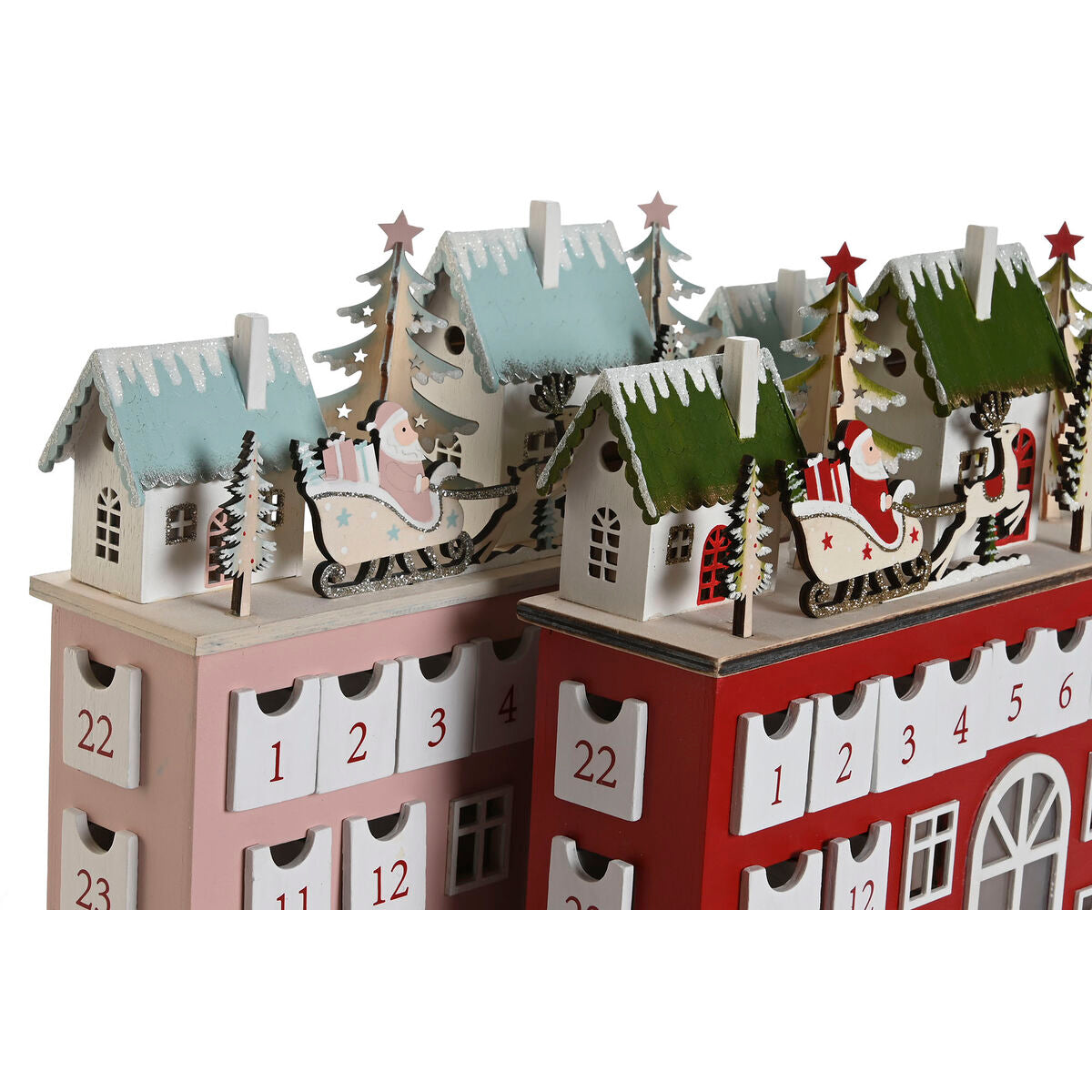 Calendario Dell'avvento Dkd Home Decor Legno 37,5 X 8,5 X 31 Cm (2 Unità)