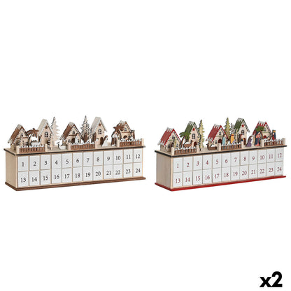 Calendario Dell'avvento Dkd Home Decor Legno 45 X 11 X 23 Cm (2 Unità)