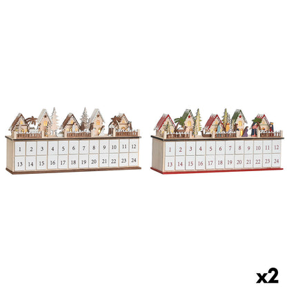 Calendario Dell'avvento Dkd Home Decor Legno 45 X 11 X 23 Cm (2 Unità)