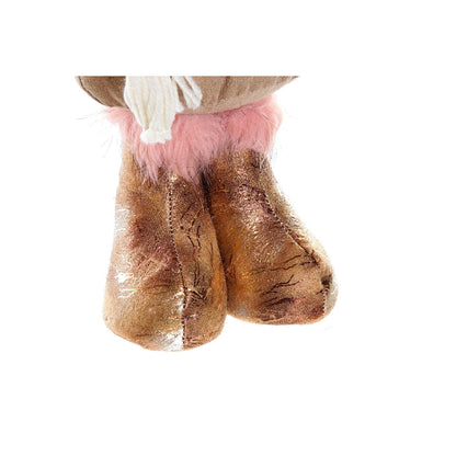 Decorazione Natalizia DKD Home Decor Bianco Rosa Dorato Renna 20 x 19 x 50 cm (2 Unità)