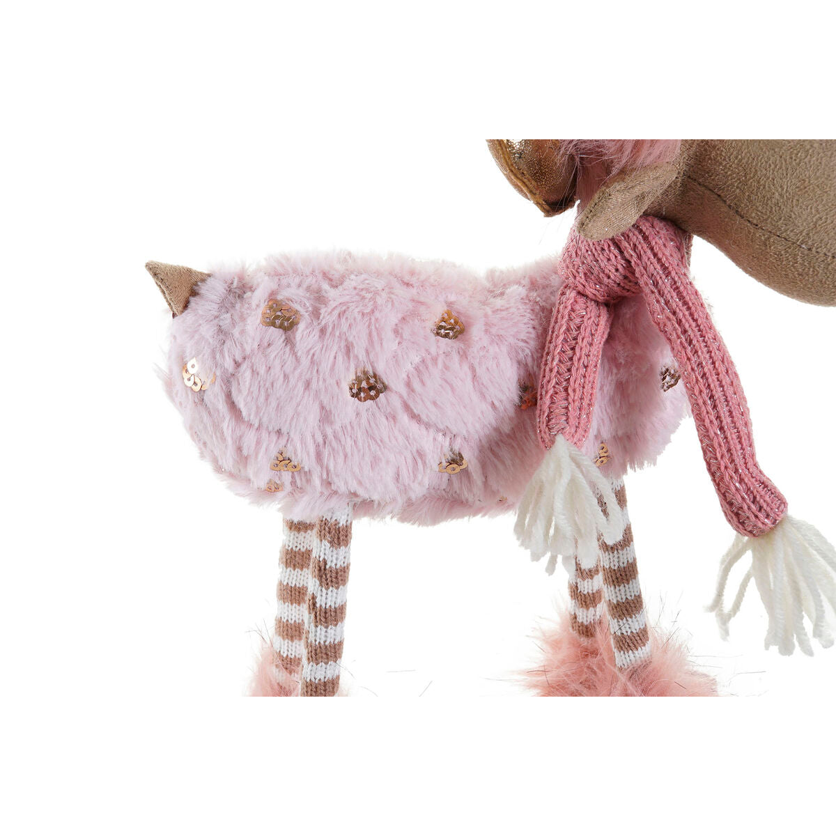 Decorazione Natalizia DKD Home Decor Bianco Rosa Renna 12 x 20 x 40 cm (2 Unità)