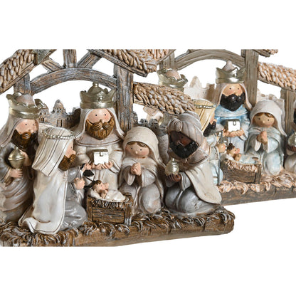 Presepe di Natale DKD Home Decor Azzurro Bianco Marrone Resina 20 x 7 x 17,5 cm (2 Unità)