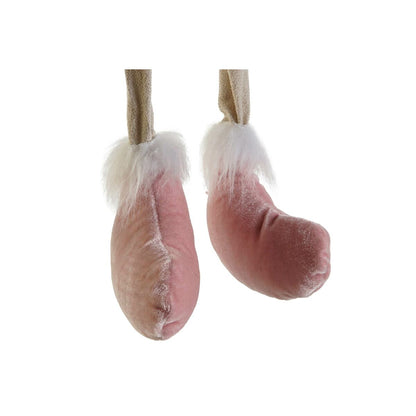 Decorazione Natalizia DKD Home Decor Bianco Marrone Rosa Renna 17 x 14 x 63,5 cm (2 Unità)
