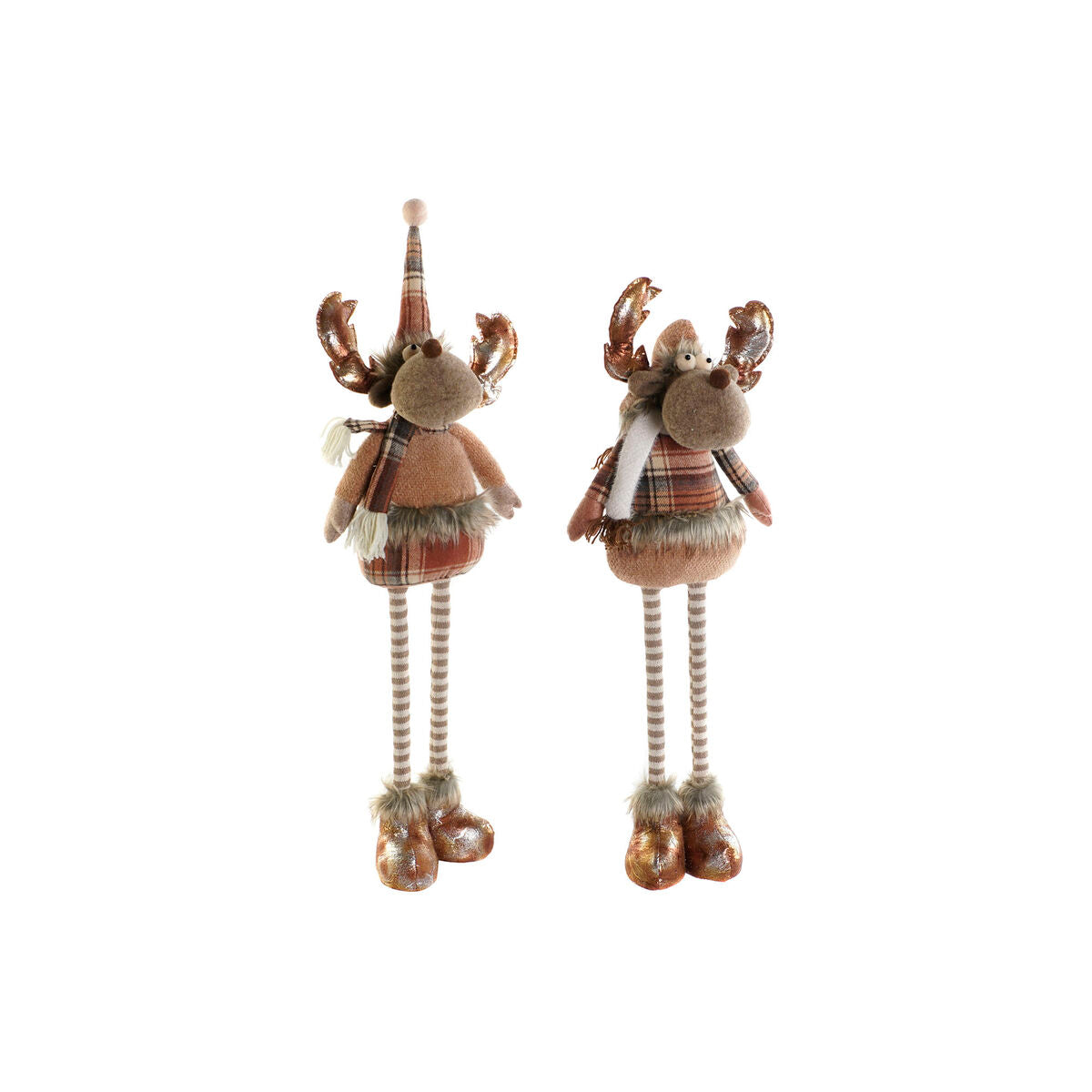 Decorazione Natalizia DKD Home Decor Marrone Renna 18 x 17 x 48 cm (2 Unità)