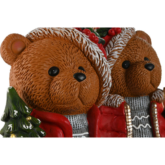 Decorazione Natalizia Home ESPRIT Marrone Rosso Orso (2 Unità)