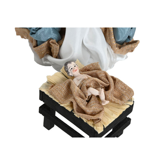Presepe di Natale Home ESPRIT Azzurro Bianco 20 x 15 x 30 cm (9 Pezzi)