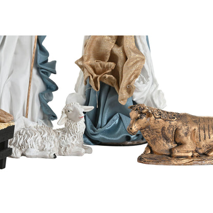 Presepe di Natale Home ESPRIT Azzurro Bianco 20 x 15 x 30 cm (9 Pezzi)