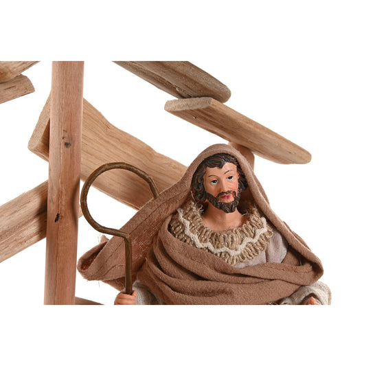 Presepe di Natale Home ESPRIT Marrone Beige Legno MDF 30 x 15 x 30 cm