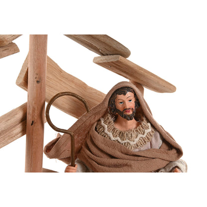 Presepe di Natale Home ESPRIT Marrone Beige Legno MDF 30 x 15 x 30 cm