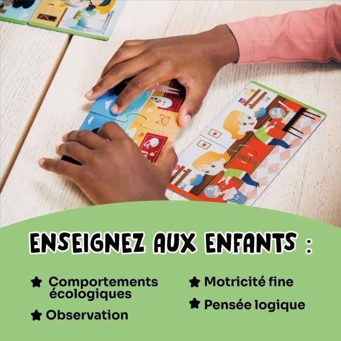 Giochi educativi - GEOMAG - Puzzle ecologico Rispetta la Terra - Mini puzzle educativi - Azioni eco-responsabili