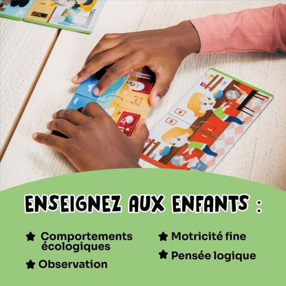 Giochi educativi - GEOMAG - Puzzle ecologico Rispetta la Terra - Mini puzzle educativi - Azioni eco-responsabili