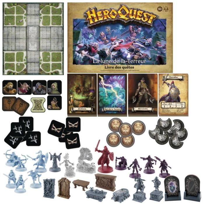 HeroQuest, pacchetto missioni Terror Moon, sistema di gioco HeroQuest richiesto, giochi di ruolo da 2 a 5 giocatori, dai 14 anni