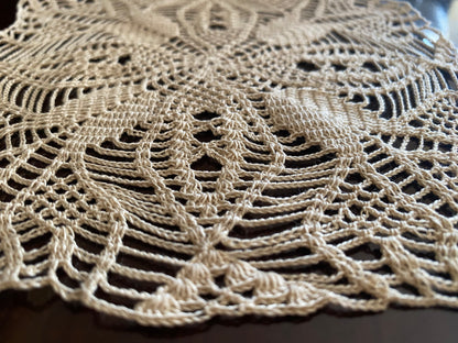 Centrino Uncinetto Modello 57 – 17 cm - Filo di Scozia Ecrù