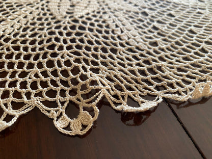 Centrino Uncinetto – Modello 6 – 35 cm - Filo di Scozia Ecrù