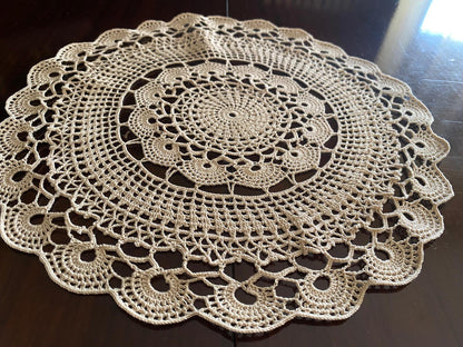 Centrino Uncinetto – Modello 59 – 28 cm - Filo di Scozia Ecrù