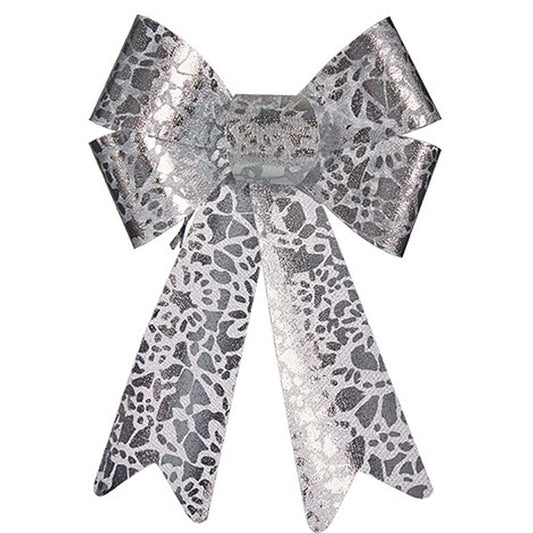 Fiocco Krist+ Argentato Stampa 16 x 24 x 4 cm Decorazione Natalizia (12 Unità)