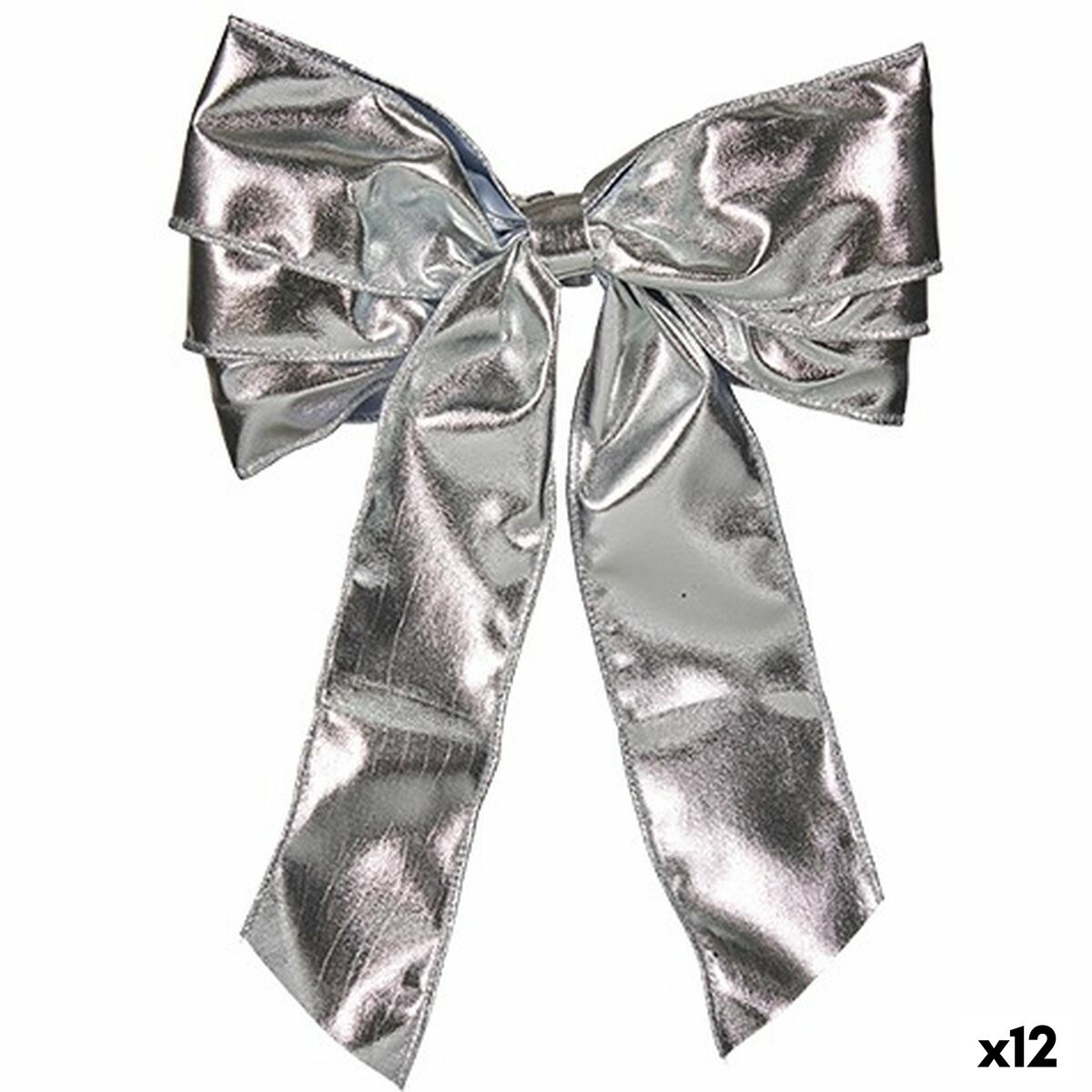 Lacci Krist+ Argentato 30 x 4 x 20 cm 21 x 45 x 4 cm Decorazione Natalizia (12 Unità)