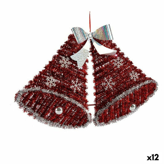 Decorazione Natalizia Krist+ Bianco Rosso polipropilene PET Cappe 52 x 31,5 x 7,5 cm Ciondolo Tinsel Luce LED (12 Unità)