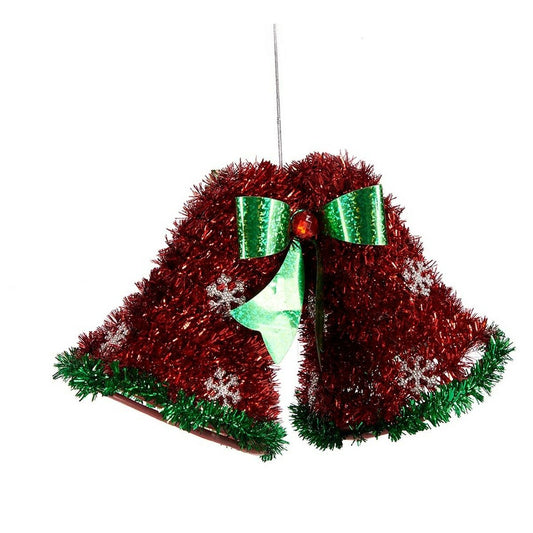 Decorazione Natalizia Krist+ Bianco Rosso Verde polipropilene PET Cappe 21 x 14 x 10 cm Ciondolo Tinsel (12 Unità)