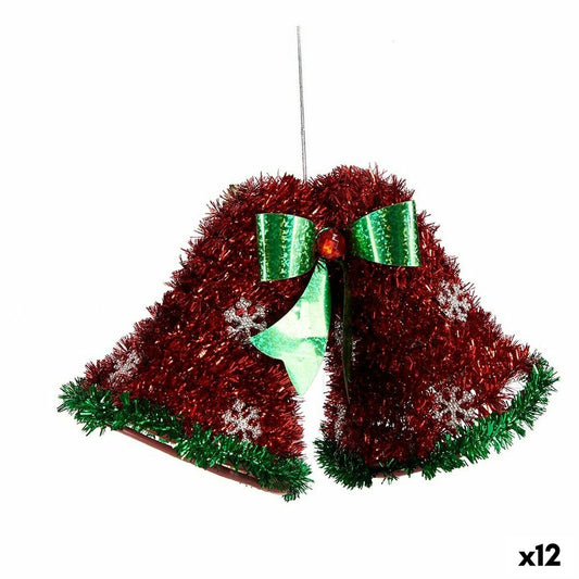 Decorazione Natalizia Krist+ Bianco Rosso Verde polipropilene PET Cappe 21 x 14 x 10 cm Ciondolo Tinsel (12 Unità)