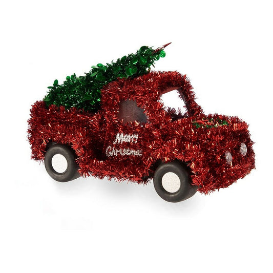 Decorazione Natalizia Krist+ Rosso Verde Flatbed truck 15 x 18 x 27 cm Tinsel (8 Unità)