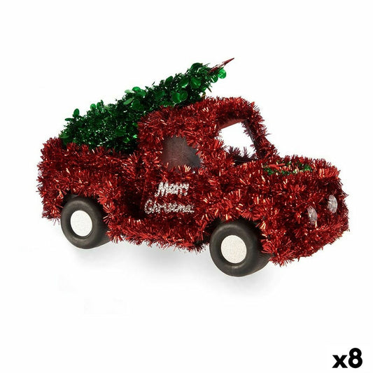 Decorazione Natalizia Krist+ Rosso Verde Flatbed truck 15 x 18 x 27 cm Tinsel (8 Unità)
