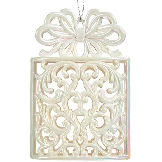 Decorazione Natalizia Krist+ Madreperla Plastica Porporina Pacco Regalo 7,4 x 11,5 x 4 cm (24 Unità)