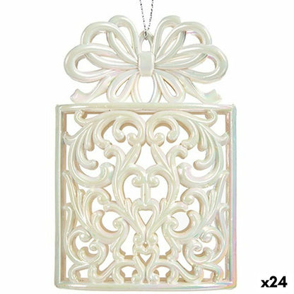 Decorazione Natalizia Krist+ Madreperla Plastica Porporina Pacco Regalo 7,4 x 11,5 x 4 cm (24 Unità)