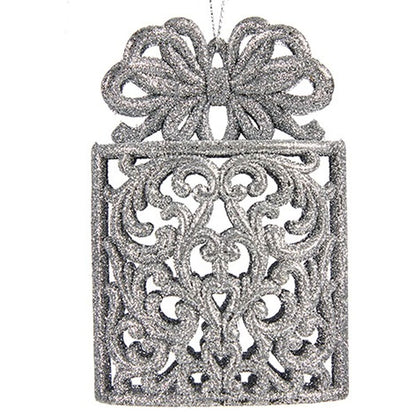 Decorazione Natalizia Krist+ Argentato Plastica Porporina Pacco Regalo 7,5 x 11,5 x 4 cm (24 Unità)