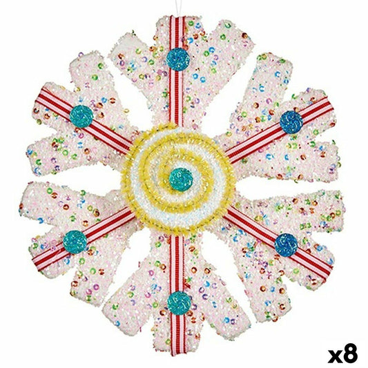 Decorazione Natalizia Krist+ Bianco Rosso Fiocchi di neve 17 x 6 x 17 cm (8 Unità)