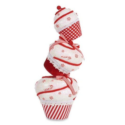 Decorazione Natalizia Krist+ Bianco Rosso Torre Torta 20 x 50 x 20 cm (2 Unità)
